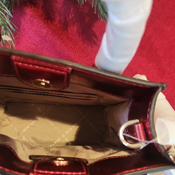 Michael Kors Mini XS Mercer Bag in Brown and Crimson Red. New With Tags! - Picture 3 of 10